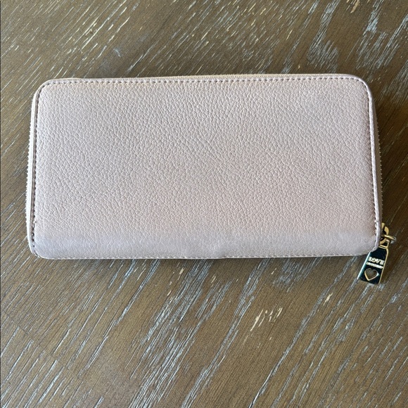 LOVE MOSCHINO Genuine Leather beige studded zip-around gold-tone Wallet - Picture 3 of 15